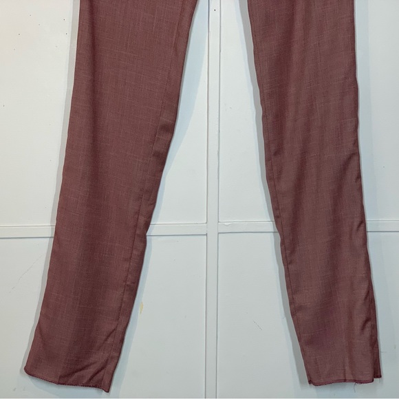 Soul of London Slim Fit Chambray Men’s Trousers Pants in Pink - Picture 3 of 10